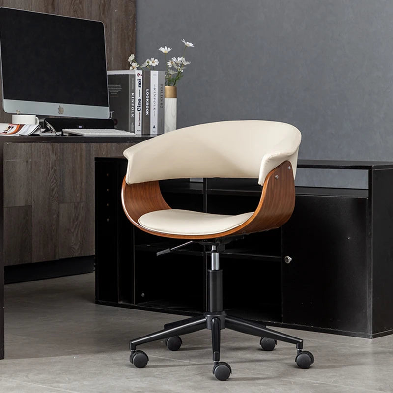 Light Luxury Gaming Chairs Office Furniture Solid Wood Computer Chairs Leather Multi-function Swivel Chair Lifting Office Chairs