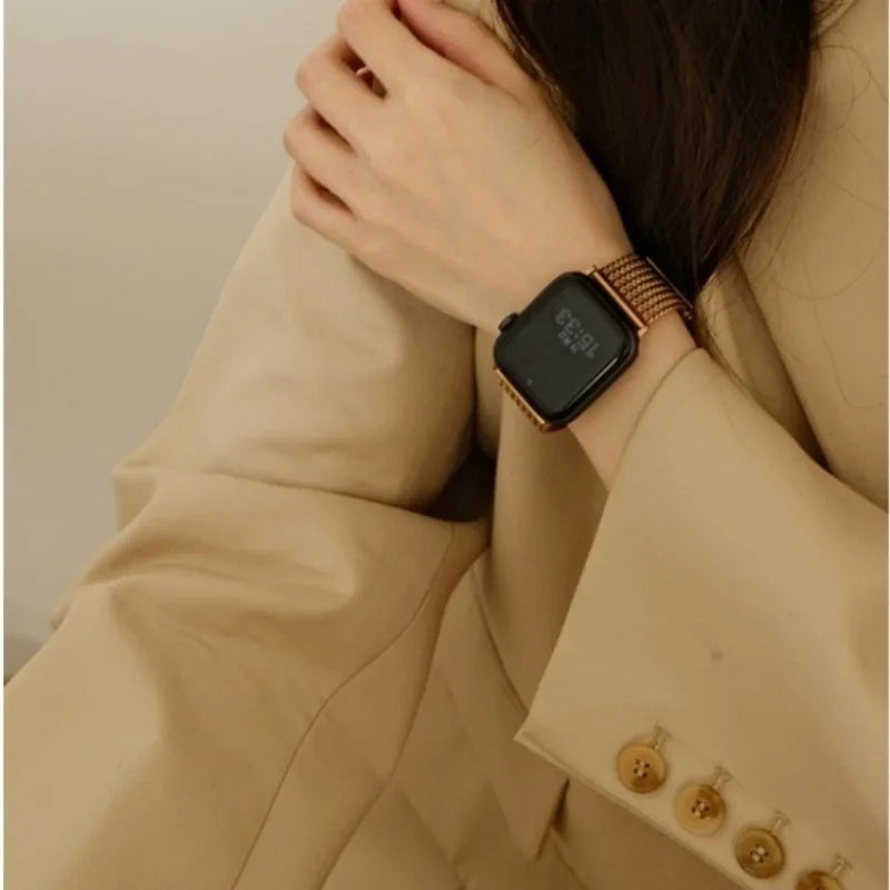 Stainless Steel Metal Strap For Apple Watch 46mm 42mm 44mm 40mm 45mm 38/41/49mm For iWatch Series 11 10 9 8 7 6 5 4 SE Ultra3/2