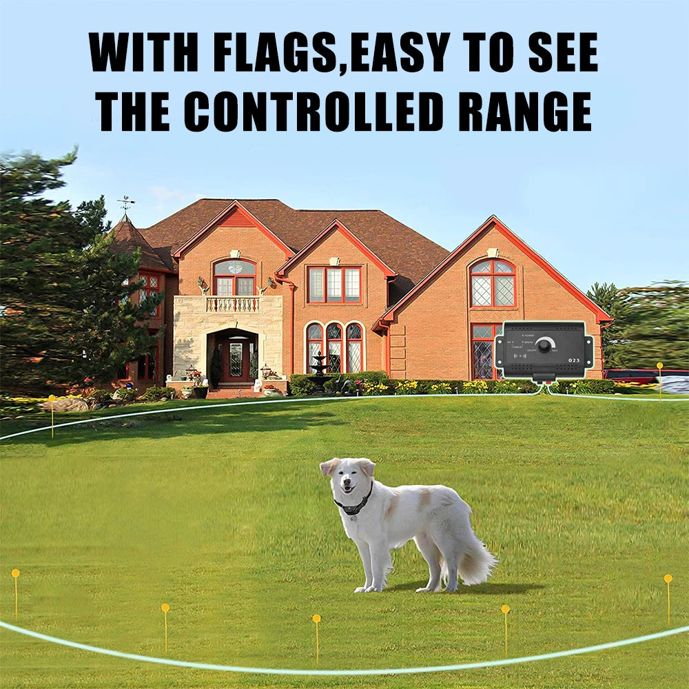 Electronic Pet Fence System Containment Dog Training Collar Pet Accessories Sound Shocked Collar Waterproof Electric Dog Fence