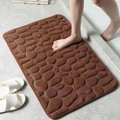 40x60cm/50x80cm Bath Rugs Mat Non Slip Cobblestone Embossed Carpets Bathroom Floor Mat Memory Foam Bathmat Washable Doormat