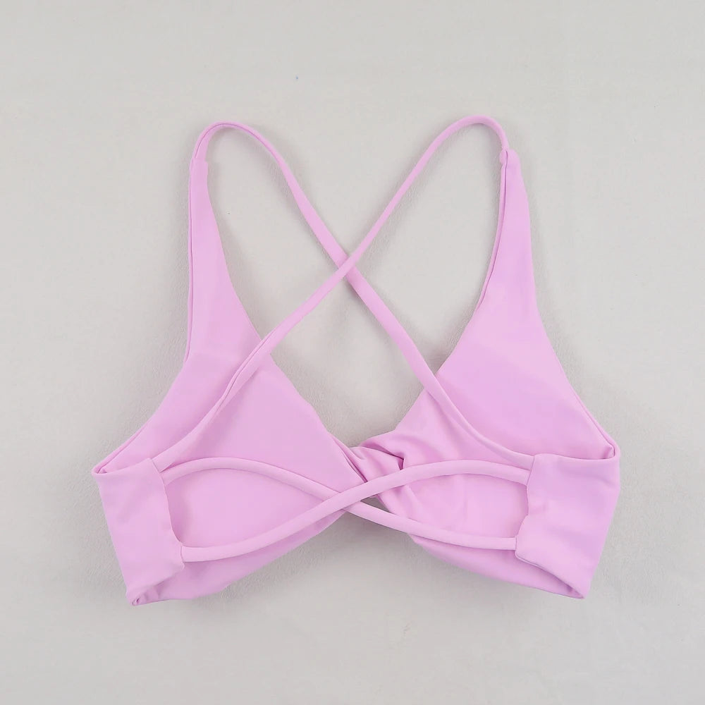 Sexy Slim Shoulder Straps Somfortable High Stretch Sports Underwear Gym Workout Breathable Detachable Yoga Bra