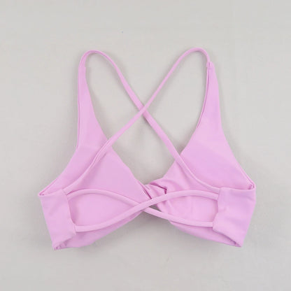 Sexy Slim Shoulder Straps Somfortable High Stretch Sports Underwear Gym Workout Breathable Detachable Yoga Bra