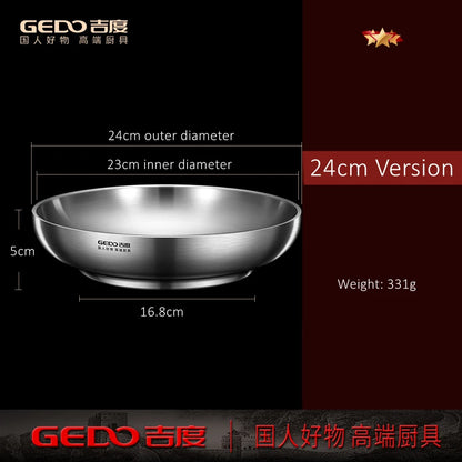 Ultra Thick 304 Stainless Steel Banquet Plate LFGB Certification Heat Insulation Dinner Dish Fall Resistant Baby Tableware