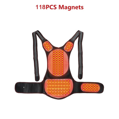 Magnetic Heating Vest Home Use 118 Magnetic Self-heating Massage Warm Back Support Vest Shoulder Spine Posture Correction Belt