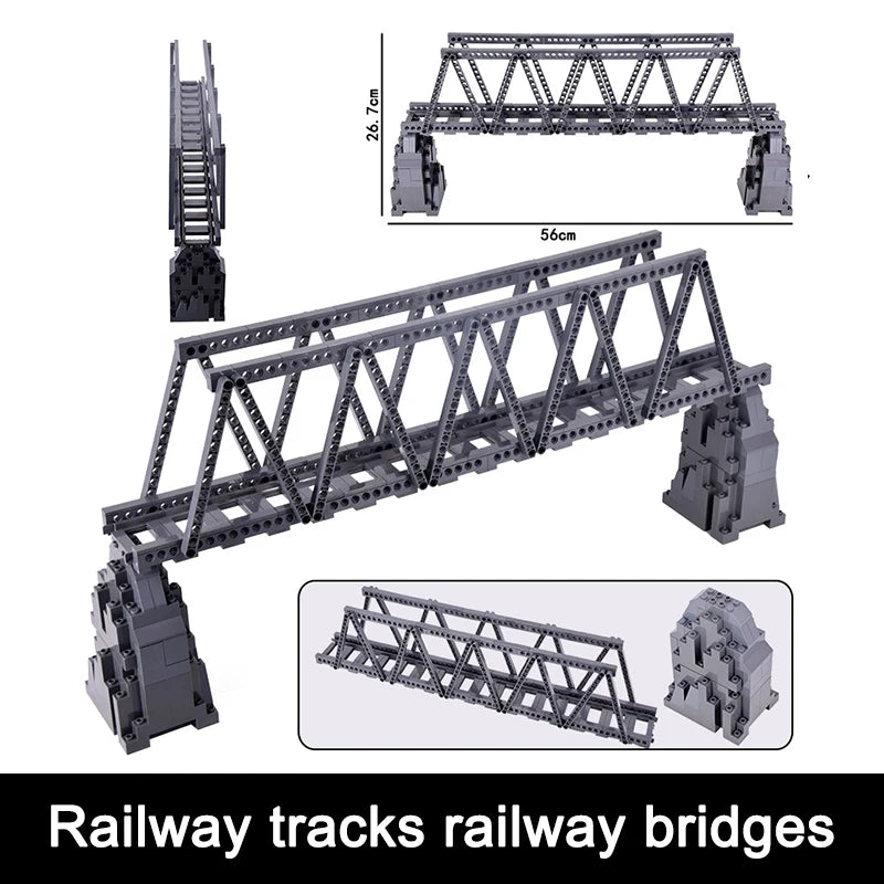 NEW City Trains Flexible Tracks Soft Straight Curved Rails Switch Building Block Creative Models Railways Toys For Kids Gifts