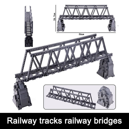 NEW City Trains Flexible Tracks Soft Straight Curved Rails Switch Building Block Creative Models Railways Toys For Kids Gifts