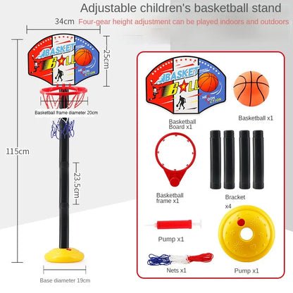 Kids Basketball Stand Adjustable Height 52-115cm Basketball Hoop Indoor Outdoor Sports Fitness Exercise Toys for Children Gifts