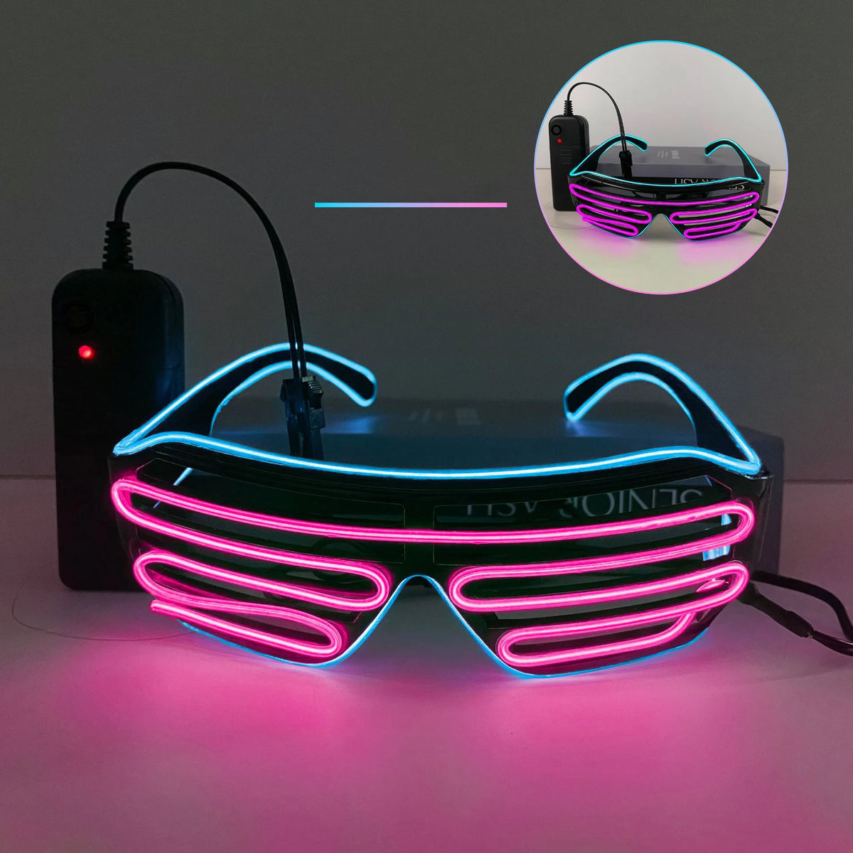 Louver glasses EL luminous glasses cool light props dual color luminous LED glasses atmosphere glasses