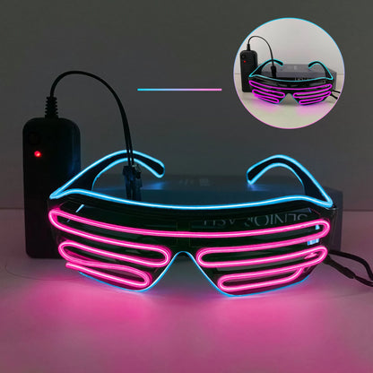 Louver glasses EL luminous glasses cool light props dual color luminous LED glasses atmosphere glasses