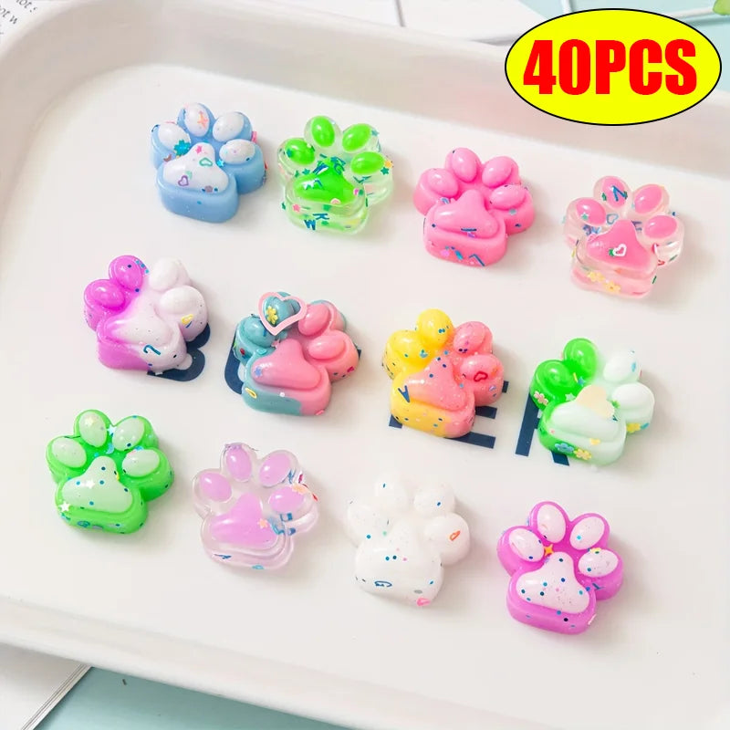 10/2030/40/50pcs Mini Cute Cat Claw Plush Pinch Fun, Colorful, Halloween/Christmas Party Pack Fillers Mini Cartoon Cat Claw