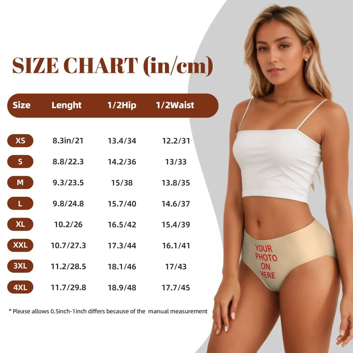 Custom DIY Logo Briefs Underwear Women's Stretch Comfortable Shorts Panties Customized Photo Print Brief Panties