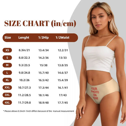 Custom DIY Logo Briefs Underwear Women's Stretch Comfortable Shorts Panties Customized Photo Print Brief Panties