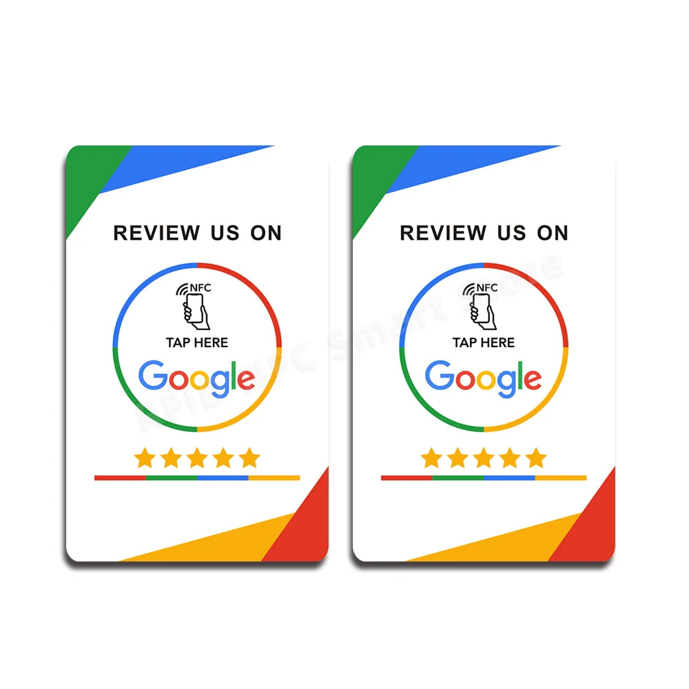 nfc tag 13.56Mhz Programmable Google Review Card NFC station table NFC Google Reviews display bending card standing bracket