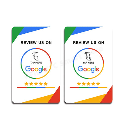 nfc tag 13.56Mhz Programmable Google Review Card NFC station table NFC Google Reviews display bending card standing bracket