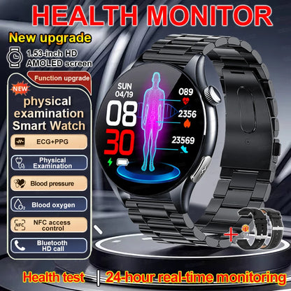 2026 New Smart Watch NFC ECG+PPG Blood oxygen Uric Acid Blood Pressure Sapphire Smartwatch Men For Android iOS Smart watch men
