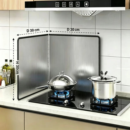 Kitchen Stove Splatter Guard Foldable Oil Splash Shield Grease Protector Heat Resistant Cooking Barrier for Gas Stove Cooktop