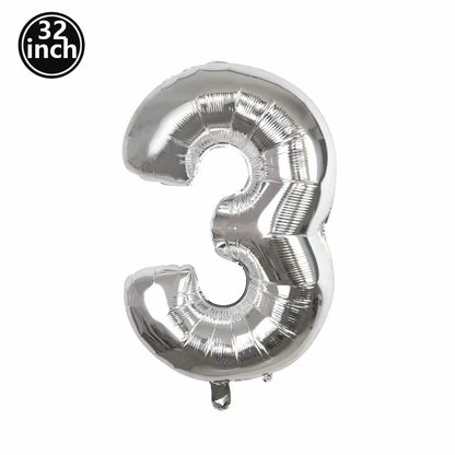 Multi Color Large Numbers 3 Balloon 32Inch 1 2 3 4 5 6 7 8 9 Birthday Ball Red Digit Bachelorette Balloons Figure Golob Balloons