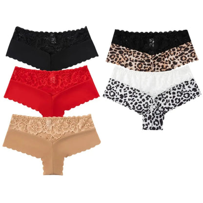 BZEL 5PCS/Set Women's Panties Sexy Lace Underwear Fashion Printing Woman Boxers Comfortable Lingerie Breathable Female Boyshorts