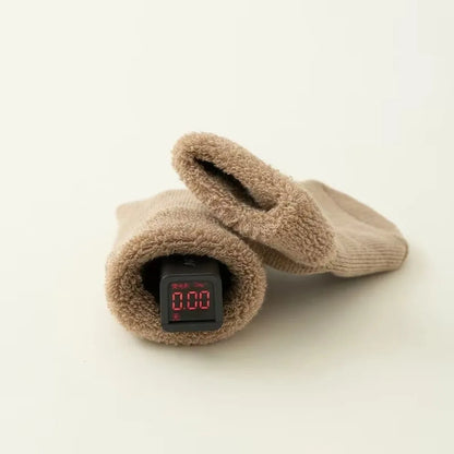 Fashion 0-3Year Kids Woolen Socks Looped Winter Thick Warm Snow Floor Socks Velvet Lining Newborn Footwear Toddler Baby Socks