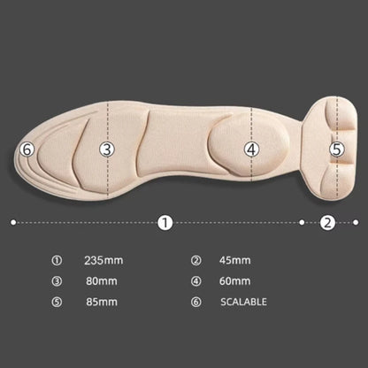 Memory Foam Insoles Women High-heel Shoes Insoles Anti-slip Cutable Insole Comfort Breathable Heel Protection Massage Shoe Pads