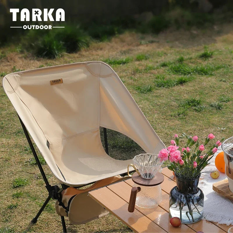 TARKA Camping Chairs Ultralight Folding Chairs Seat Foldable Moon Chair Garden Picnic Beach Picnic Lightweight Backpacking Chair