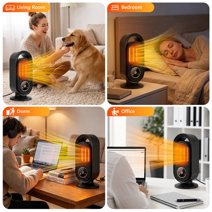 1000W Winter Portable Desktop Heater 4 Timer Settings Warm Air Blower PTC Fast Heating Household Heater for Home Office Indoor