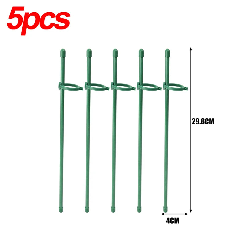 20/5PCS Plant Support Rods Adjustable Plant Stake Orchid Sticks With Clip Flowers Plants Vine Stand Holder Garden Stakes Pole