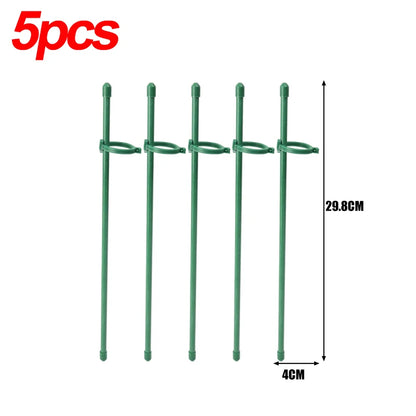 20/5PCS Plant Support Rods Adjustable Plant Stake Orchid Sticks With Clip Flowers Plants Vine Stand Holder Garden Stakes Pole