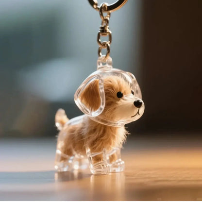 Animal Zinc Alloy 3D Pet Keychain Charm | DIY Dog Hair Storage Pendant | Bag & Keyring Accessory