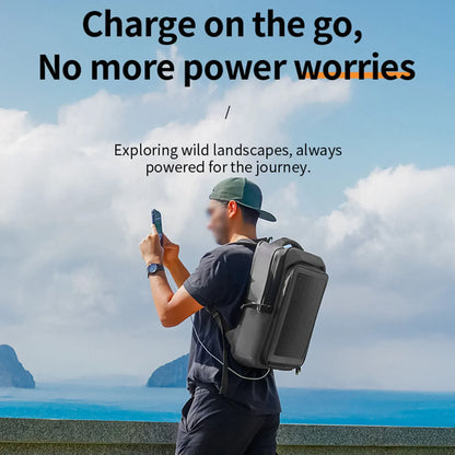 44x32x17cm 35L Solar Charging Backpacks 30W Solar Panel Oxford Cloth Lightweight Waterproof Zipper Bag Outdoor Bag Accessories
