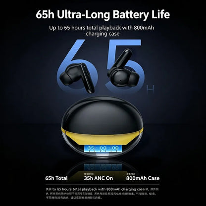 KEBIDUMEI Bluetooth 6.0 In-Ear Earphones 6-Mic -48dB Noise Cancelling ANC Headphones HiFi Stereo True Wireless Gaming Headsets