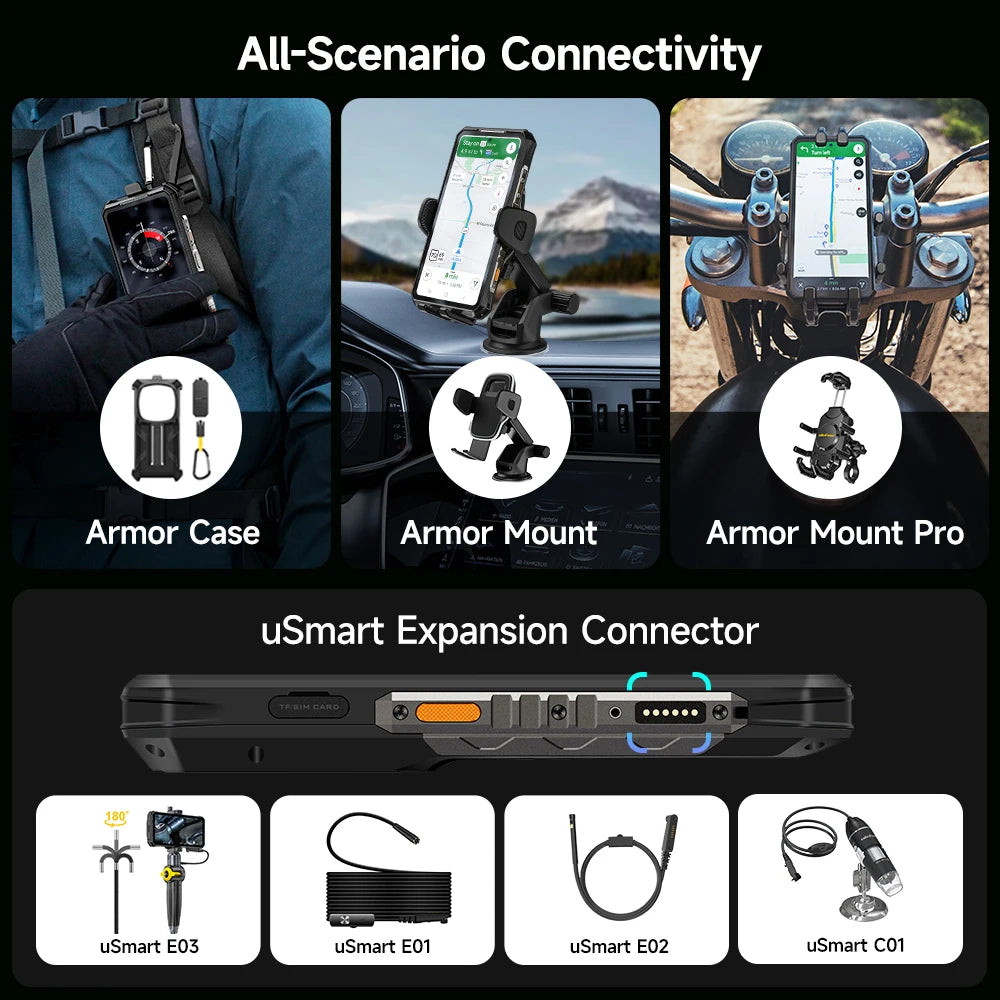Ulefone Armor 28 Pro 5G AI Rugged Phone 512GB ROM Smartphone 120W MTK Dimensity 7300 10600mAh 6.67”AMOLED 64MP Mobile Phone