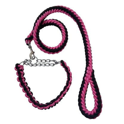 Dog Leash with P Chain Collar Traction Rope Dog Lead for Smal Large and Medium Dogs