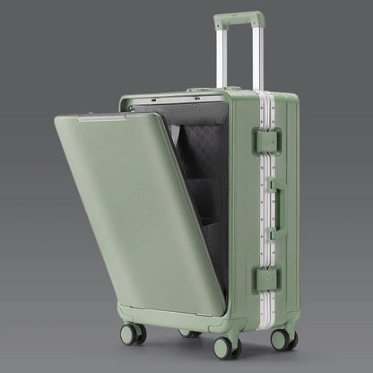 KLQDZMS 20 Inch Portable Front Opening Suitcase With Large Capacity 24 Inch Business Trip Travel Cabin Rolling Luggage Bag