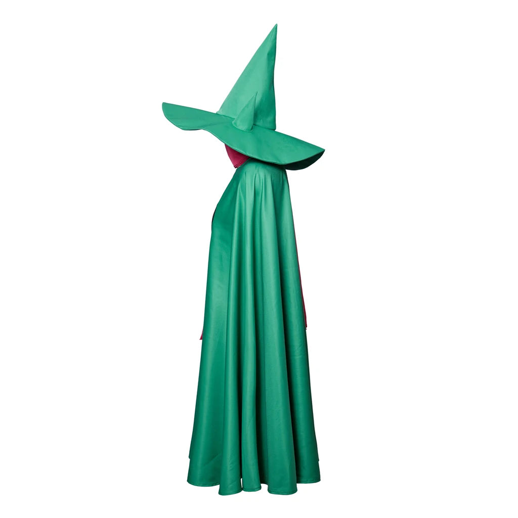 Deltarune Ralsei Cosplay Full Set, 3 Pieces Green Cloak, Wizard Hat & Pink Scarf, Halloween Game Role Play Costume