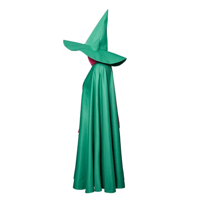 Deltarune Ralsei Cosplay Full Set, 3 Pieces Green Cloak, Wizard Hat & Pink Scarf, Halloween Game Role Play Costume