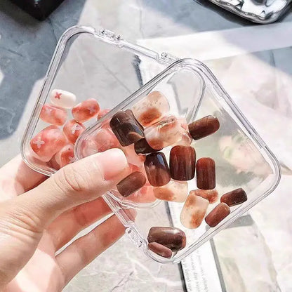 Hot！10/20PCS Press-On Nail Storage Acrylic Boxes Transparent Clear Nail Boxes Jewelry Storage Tool Accessories