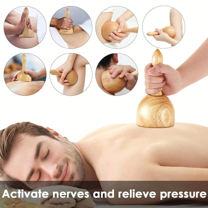 1pc Wooden Handheld Massage Cup, Wooden Swedish Cup Massage Tool, Wood Massager Trigger Point Release for Body Sculpting Gua Sha
