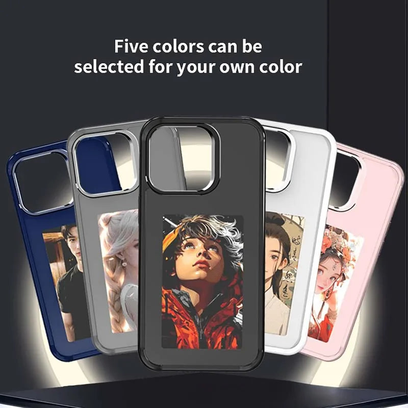 Smart NFC E-Ink Screen Phone Case For iPhone 17 16 15 14 13Pro Max 16/17 Plus Display Shockproof Protective Cover Photo Custom