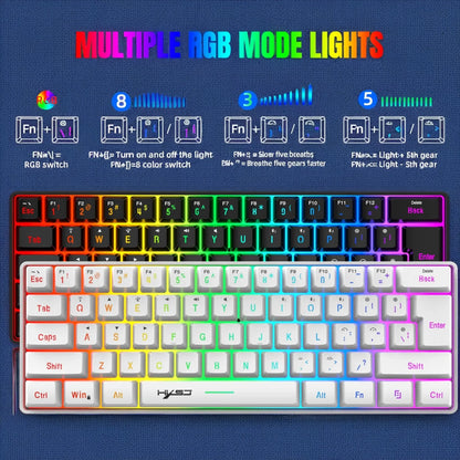 Wireless keyboard mouse combo Bluetooth key board  60% kit 2.4Ghz computer white Gamer keyboards Mice combos set teclado pc