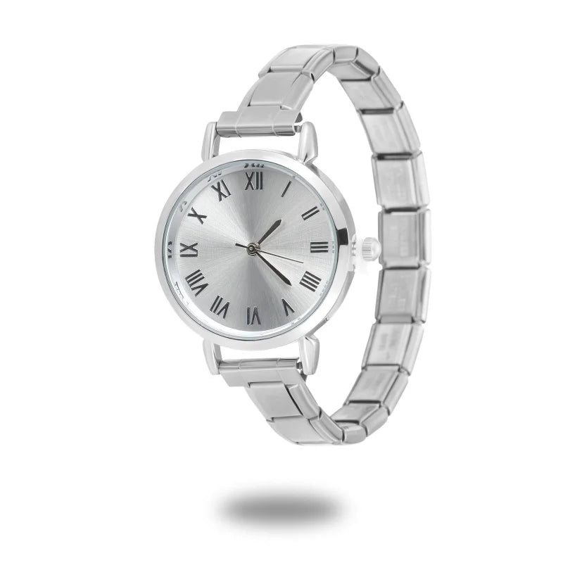 1PC High Quality Men Women's Stainless Steel Round Simple Watch Bracelet Bangle For Friend Wife Birthday Gift DIY Jewelry