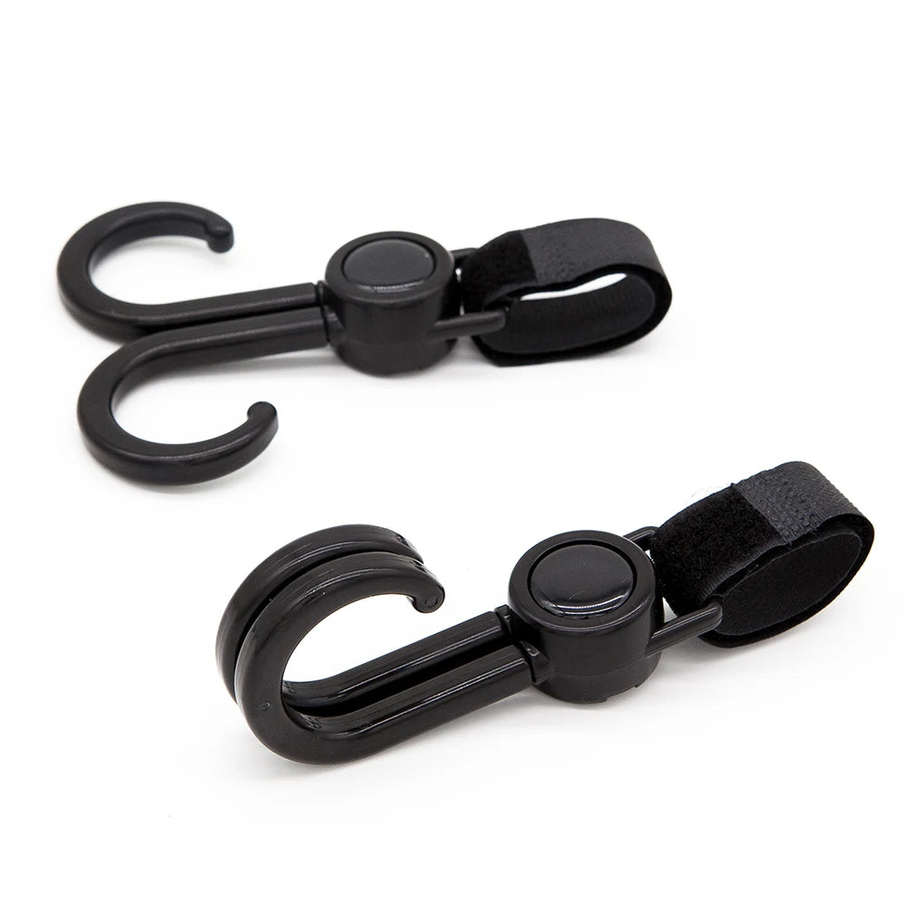2Pcs Hooks For Baby Stroller Multi Purpose Baby Stroller Accessories Rotate 360 Degree Hook Pram Organizer Bag Hanger New