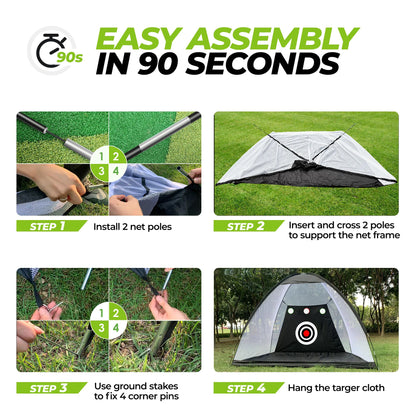 Golf High Impact Hitting Practice Net Golf Hitting Cage Indoor Outdoor Professional Exercise Practice Training Auxiliary Set