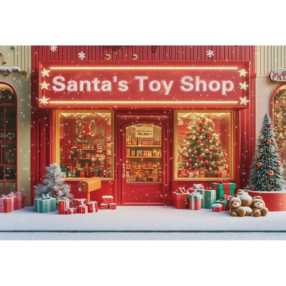 Christmas Candy Toy Store Christmas Tree Gift Theme Banner Background, Birthday Party Decoration Photography Background Cloth