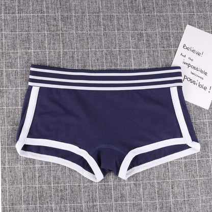 Women's Low-Waist Boxer Boyshort Panties Single Piece Comfortable Breathable Sport Underwear Ladies Intimate Lingerie Women's pa