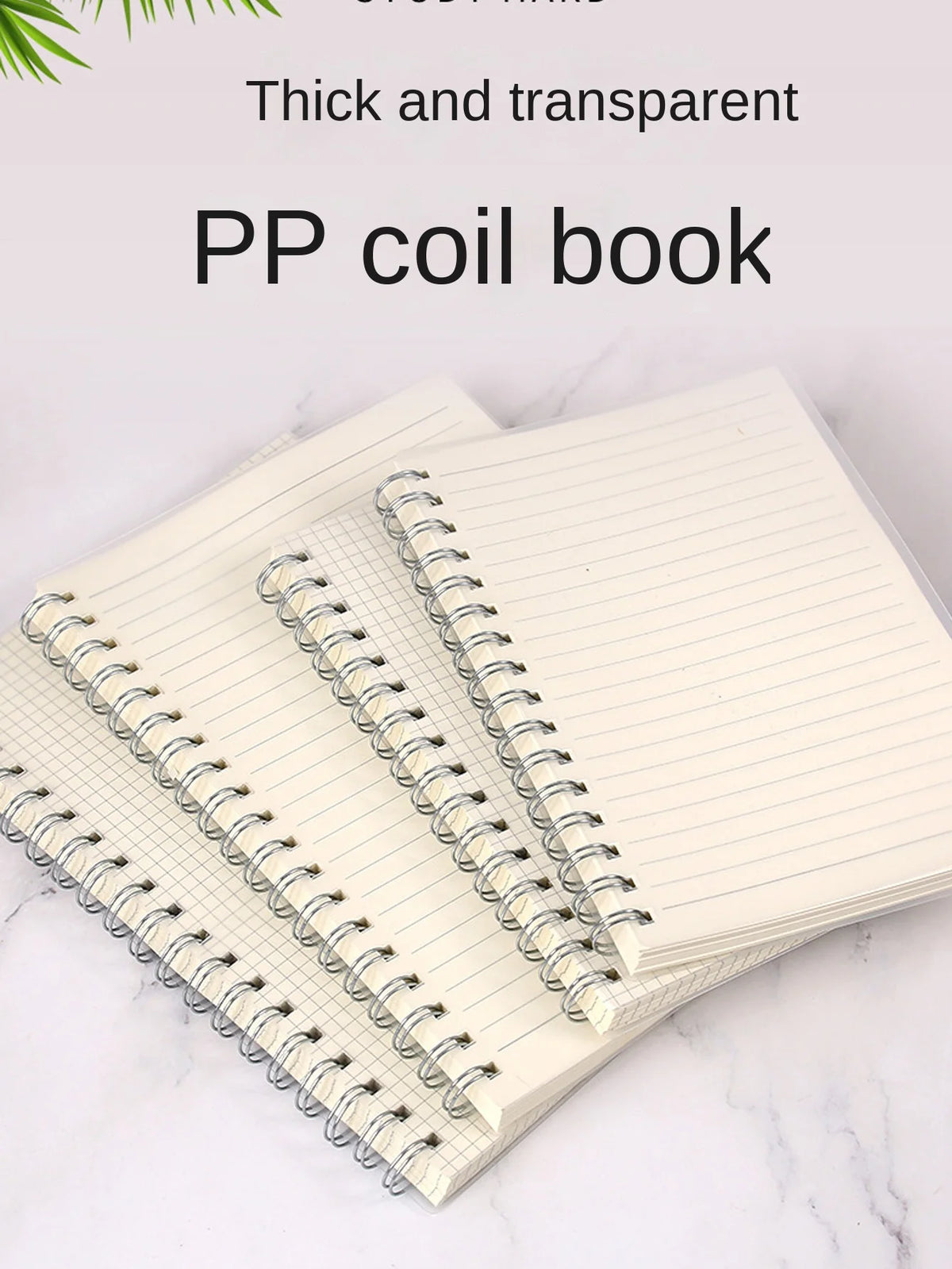 1 Pcs Thick Student Notebook, Minimalist Ledger, Horizontal A5/B5/A4 Notebook, A Total of 80 Sheets (Including Ledger Stickers)