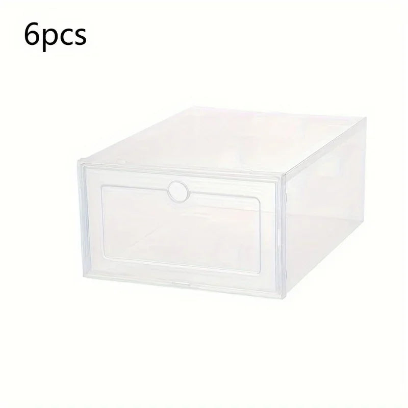 1/6PCS 33x23x14cm Plastic Shoes Case Drawer Case Thickened Transparent Shoebox Shoe Organizer Plastic Shoe Boxes Stackable Box