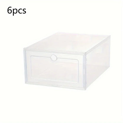 1/6PCS 33x23x14cm Plastic Shoes Case Drawer Case Thickened Transparent Shoebox Shoe Organizer Plastic Shoe Boxes Stackable Box