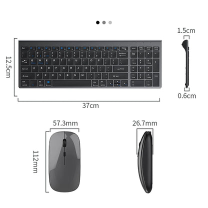2.4G Wireless & bluetooth Keyboard Mouse Set Rechargeable Ultra-thin Computer Office Gaming Silent Slim Keyboard Mouse for ipad