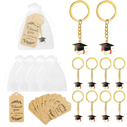 10 Sets Graduation Gifts Class of 2024 Graduation Inspirational Keychain Employee Appreciation Motivational Cards Congratulatio
